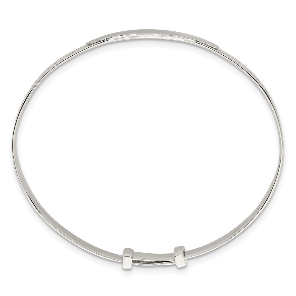 SS Polished Claddagh Slip On Children's ID Expandable Bangle - Product Photo