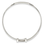 Sterling Silver Polish CZ Claddagh Slip On Children's ID Expandable Bangle - Product Photo