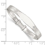 Sterling Silver Polish CZ Claddagh Slip On Children's ID Expandable Bangle - Product Photo