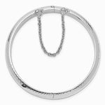 Sterling Silver RH-plated Polished Diamond-Cut 5mm Hinged Baby Bangle Bracelet - Product Photo