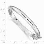 Sterling Silver RH-plated Polished Diamond-Cut 5mm Hinged Baby Bangle Bracelet - Product Photo