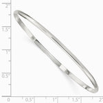 Sterling Silver 2.25mm Solid Polished Plain Slip-On Bangle Bracelet - Product Photo