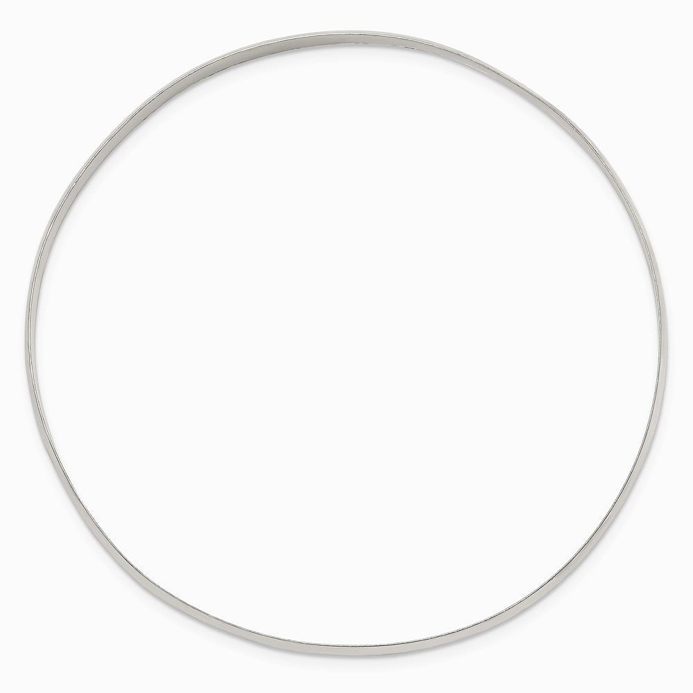 Sterling Silver 4mm Solid Polished Plain Slip-On Bangle Bracelet - Product Photo