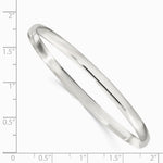 Sterling Silver 4mm Solid Polished Plain Slip-On Bangle Bracelet - Product Photo