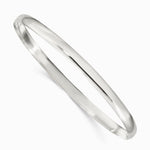 Sterling Silver 4mm Solid Polished Plain Slip-On Bangle Bracelet - Product Photo