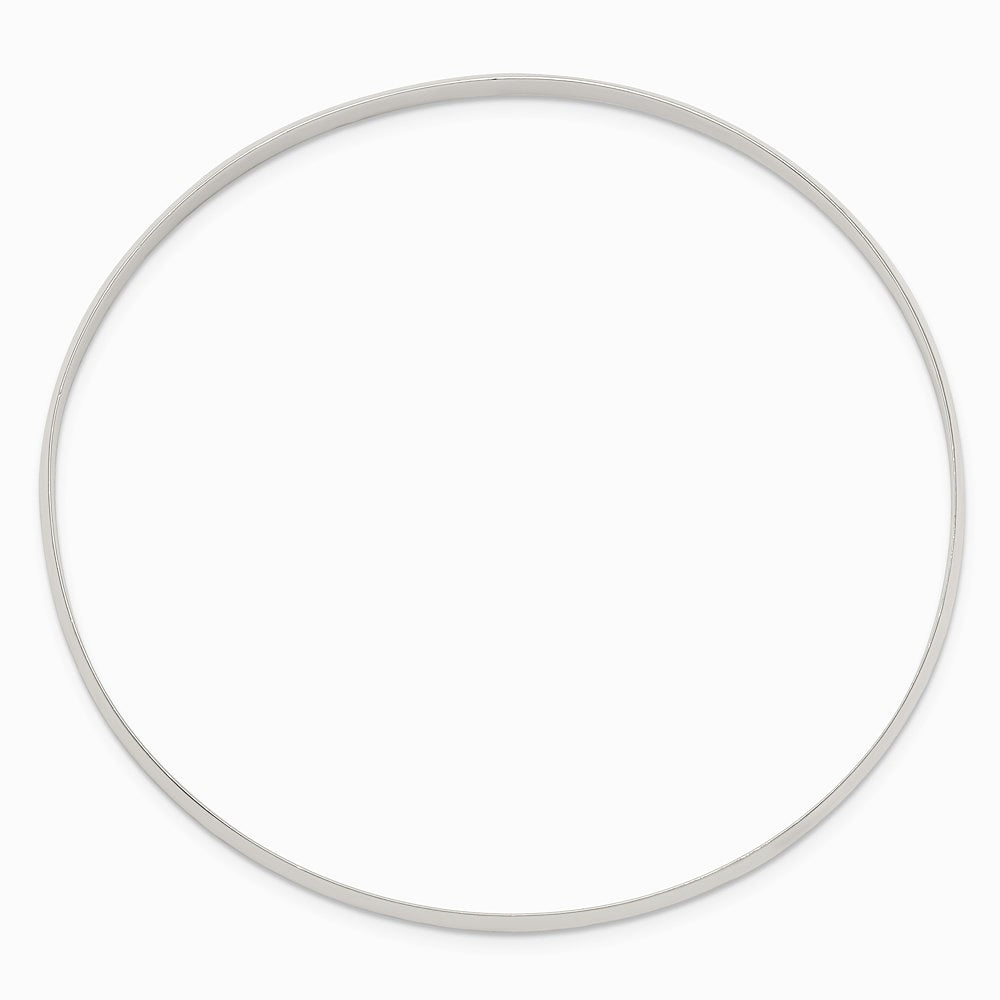 Sterling Silver 4.5mm Solid Polished Plain Slip-On Bangle Bracelet - Product Photo