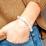 Sterling Silver 4.5mm Solid Polished Plain Slip-On Bangle Bracelet - Product Photo