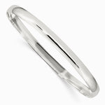 Sterling Silver 4.5mm Solid Polished Plain Slip-On Bangle Bracelet - Product Photo