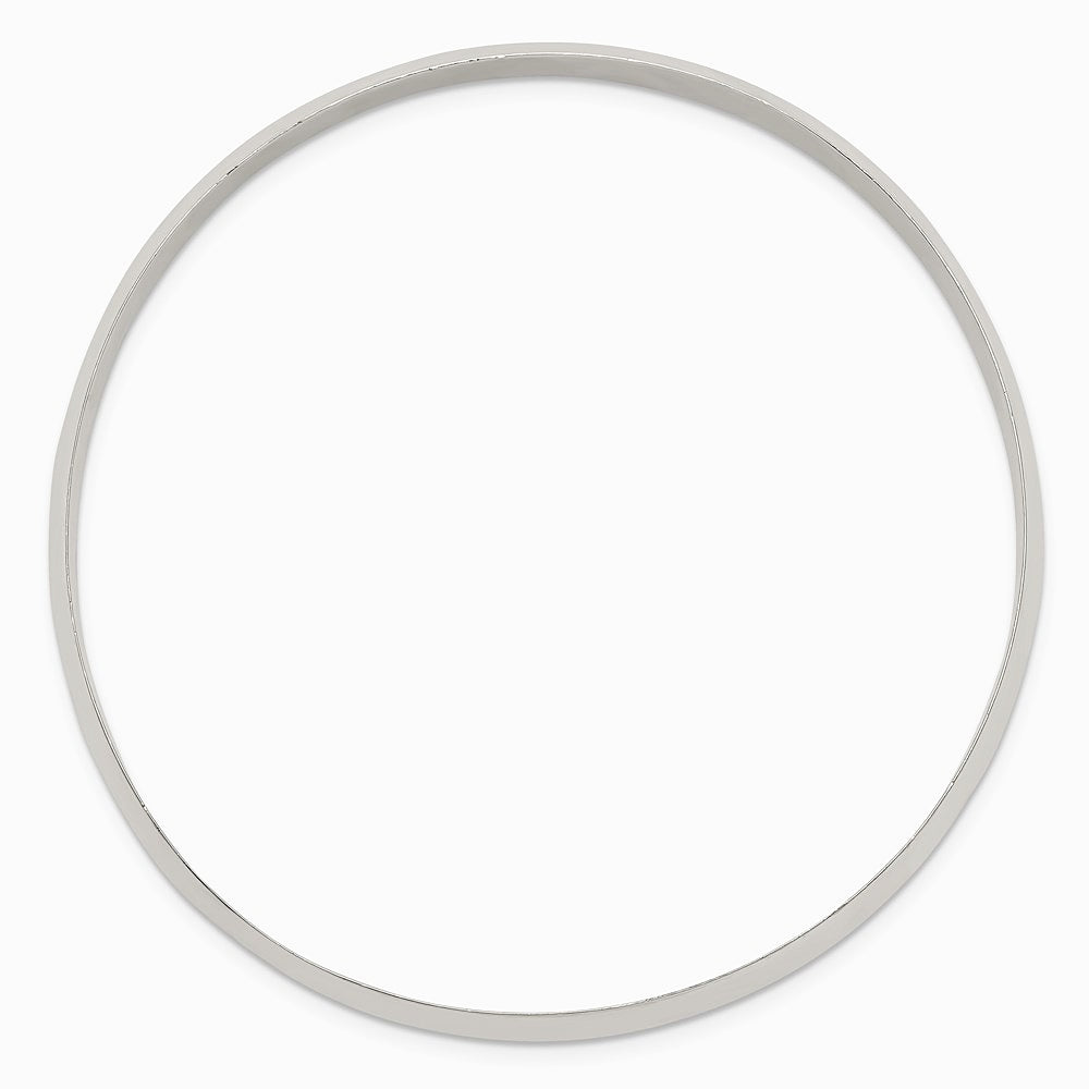 Sterling Silver 6.25mm Solid Polished Plain Slip-On Bangle Bracelet - Product Photo