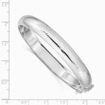 Sterling Silver Rhodium-plated 9.5mm Diamond-Cut Fancy Hinged Bangle Bracelet - Product Photo