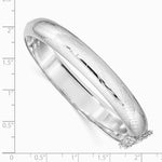 Sterling Silver Rhodium-plated Diamond-Cut 10.25mm Hinged Bangle Bracelet - Product Photo