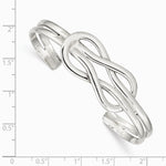 Sterling Silver Knot Design Cuff Bangle - Product Photo