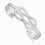 Sterling Silver Knot Design Cuff Bangle - Product Photo