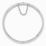Sterling Silver Rhodium-plated 12.00mm Hinged Bangle Bracelet - Product Photo