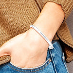 Sterling Silver Rhodium-plated 5mm with Chain Hinged Bangle - Product Photo