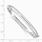 Sterling Silver Rhodium-plated 5mm with Chain Hinged Bangle - Product Photo