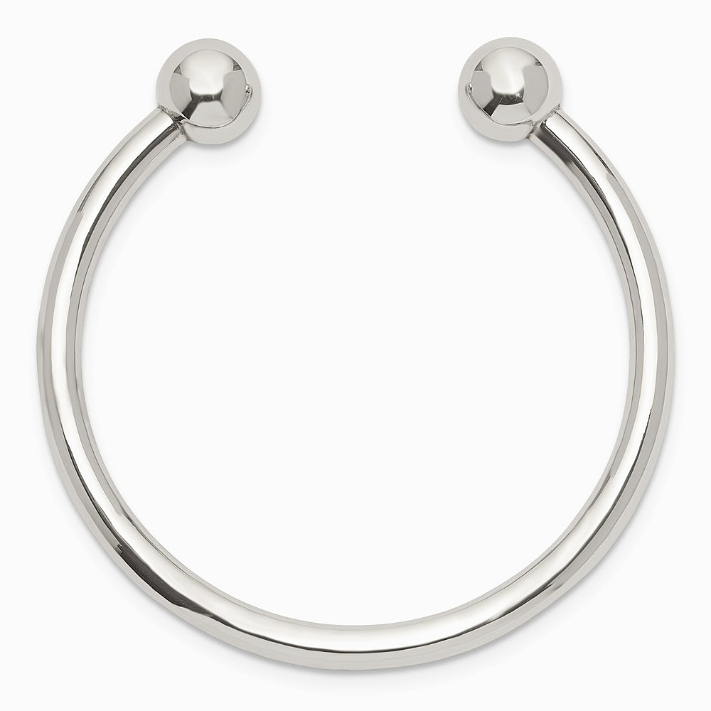Sterling Silver Polished Baby Cuff Bangle Bracelet - Product Photo