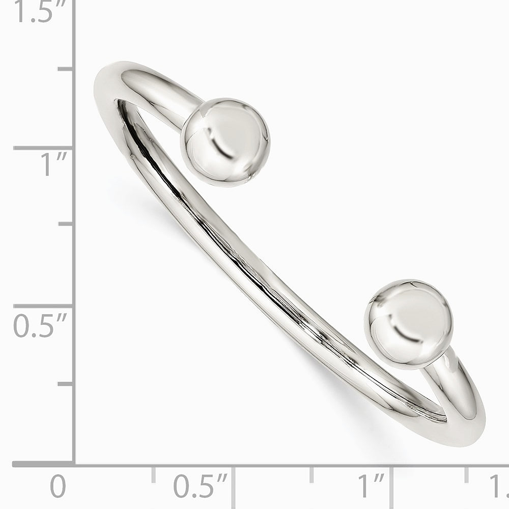 Sterling Silver Polished Baby Cuff Bangle Bracelet - Product Photo