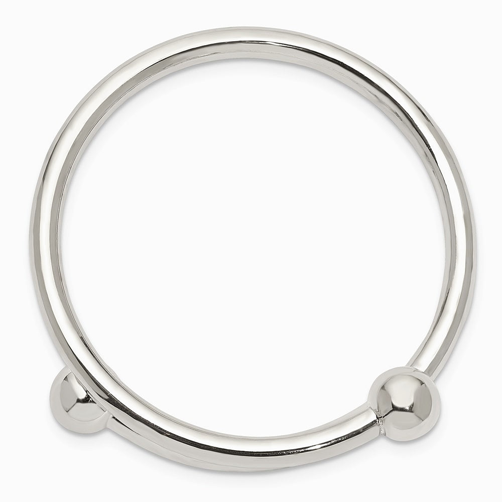 Sterling Silver Polished Flexible Baby Bangle Bracelet - Product Photo