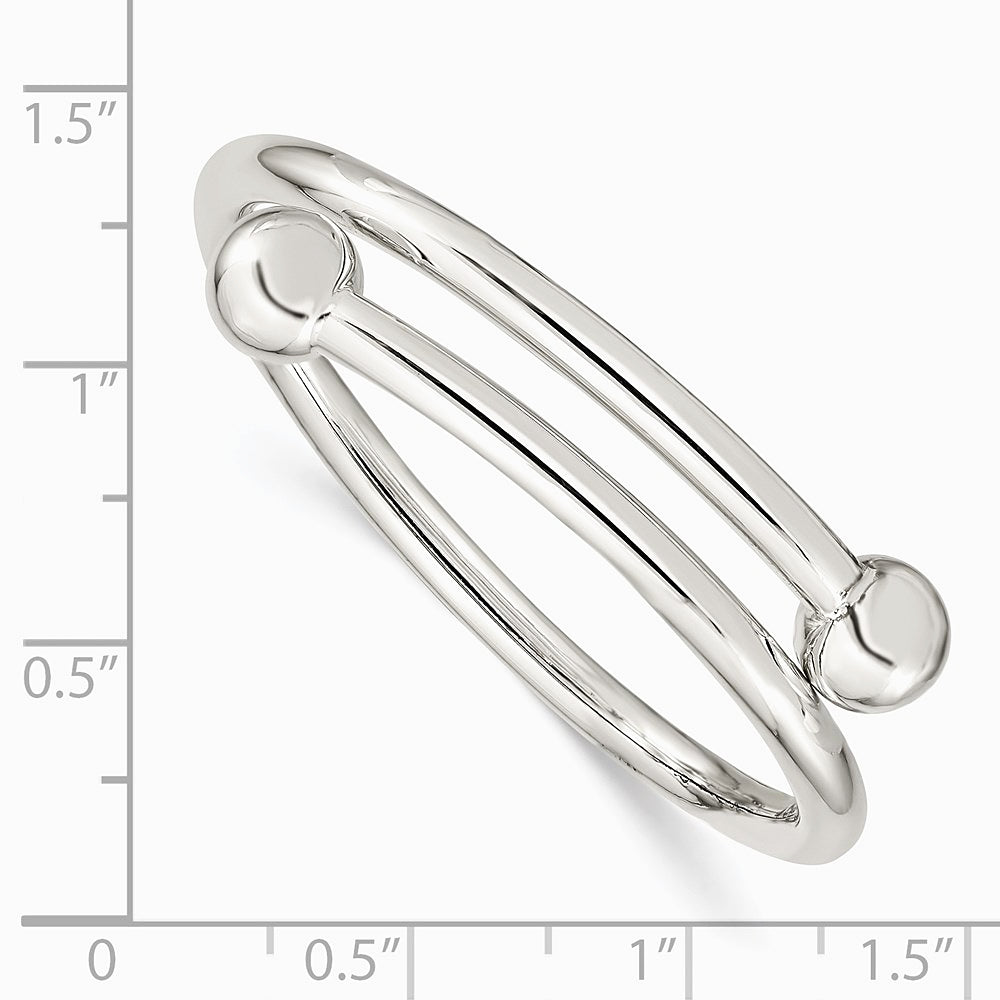 Sterling Silver Polished Flexible Baby Bangle Bracelet - Product Photo