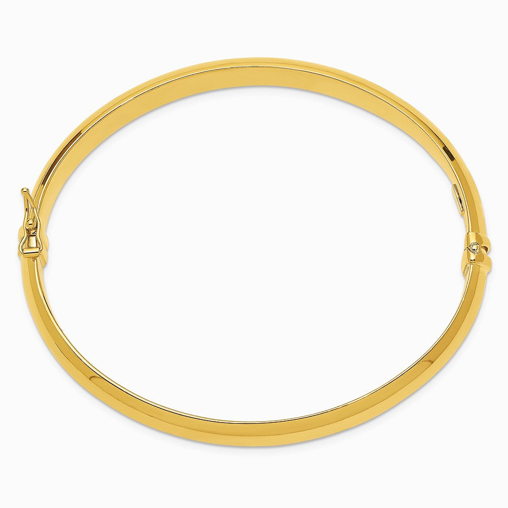 Sterling Silver Gold-plated 8mm Hinged Bangle - Product Photo