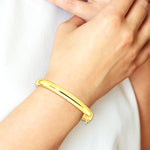 Sterling Silver Gold-plated 8mm Hinged Bangle - Product Photo