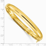 Sterling Silver Gold-plated 8mm Hinged Bangle - Product Photo