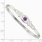 Sterling Silver Amethyst Celtic Knot Bangle Bracelet - Product Photo