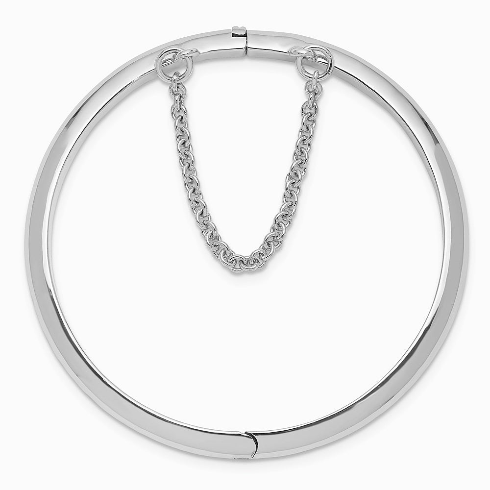 Sterling Silver RH-plated Polished 4mm w/ Safety Hinged Children's Bangle - Product Photo