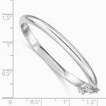 Sterling Silver RH-plated Polished 4mm w/ Safety Hinged Children's Bangle - Product Photo