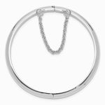 Sterling Silver RH-plated Polished 4mm w/ Safety Hinged Children's Bangle - Product Photo