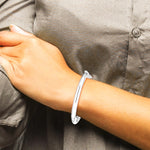 Sterling Silver RH-plated Polished 4mm w/ Safety Hinged Children's Bangle - Product Photo