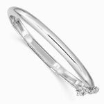 Sterling Silver RH-plated Polished 4mm w/ Safety Hinged Children's Bangle - Product Photo