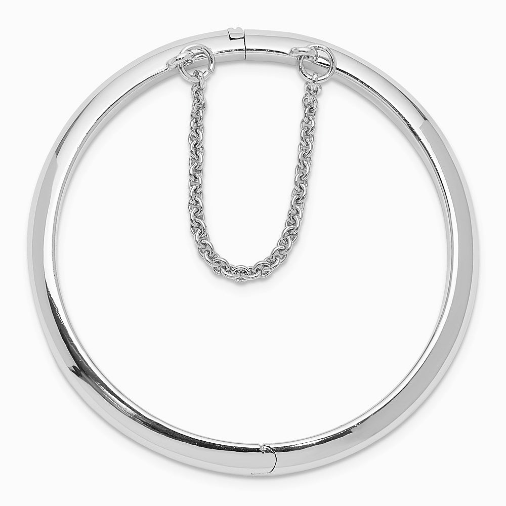 Sterling Silver RH-plated Polished 5mm w/ Safety Hinged Children's Bangle - Product Photo