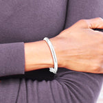 Sterling Silver RH-plated Polished 5mm w/ Safety Hinged Children's Bangle - Product Photo