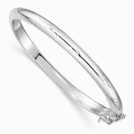 Sterling Silver RH-plated Pol. & D/C 4mm w/ Safety Hinged Children's Bangle - Product Photo