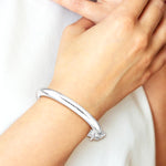 Sterling Silver RH-plated Pol. & D/C 5mm w/ Safety Hinged Children's Bangle - Product Photo