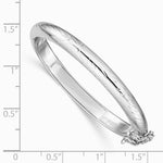 Sterling Silver RH-plated Pol. & D/C 5mm w/ Safety Hinged Children's Bangle - Product Photo