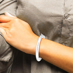 Sterling Silver RH-plated Pol. & D/C 5mm w/ Safety Hinged Children's Bangle - Product Photo