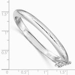 Sterling Silver RH-plated Pol. & D/C 5mm w/ Safety Hinged Children's Bangle - Product Photo