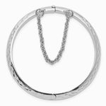 Sterling Silver RH-plated Pol. & D/C 4.5mm w/ Safety Hinged Children's Bangle - Product Photo