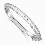 Sterling Silver RH-plated Pol. & D/C 4.5mm w/ Safety Hinged Children's Bangle - Product Photo