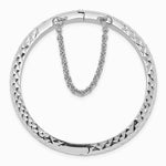 Sterling Silver RH-plated Pol. & D/C 5.5mm w/ Safety Hinged Children's Bangle - Product Photo