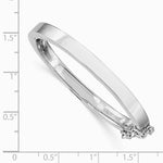 Sterling Silver RH-plated Polished 4mm w/ Safety Hinged Children's Bangle - Product Photo