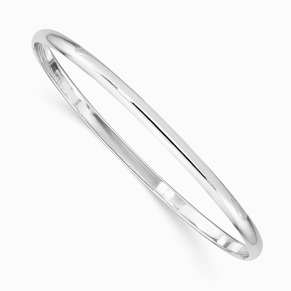 Sterling Silver RH-plated Polished 3mm Slip On Children's Bangle Bracelet - Product Photo