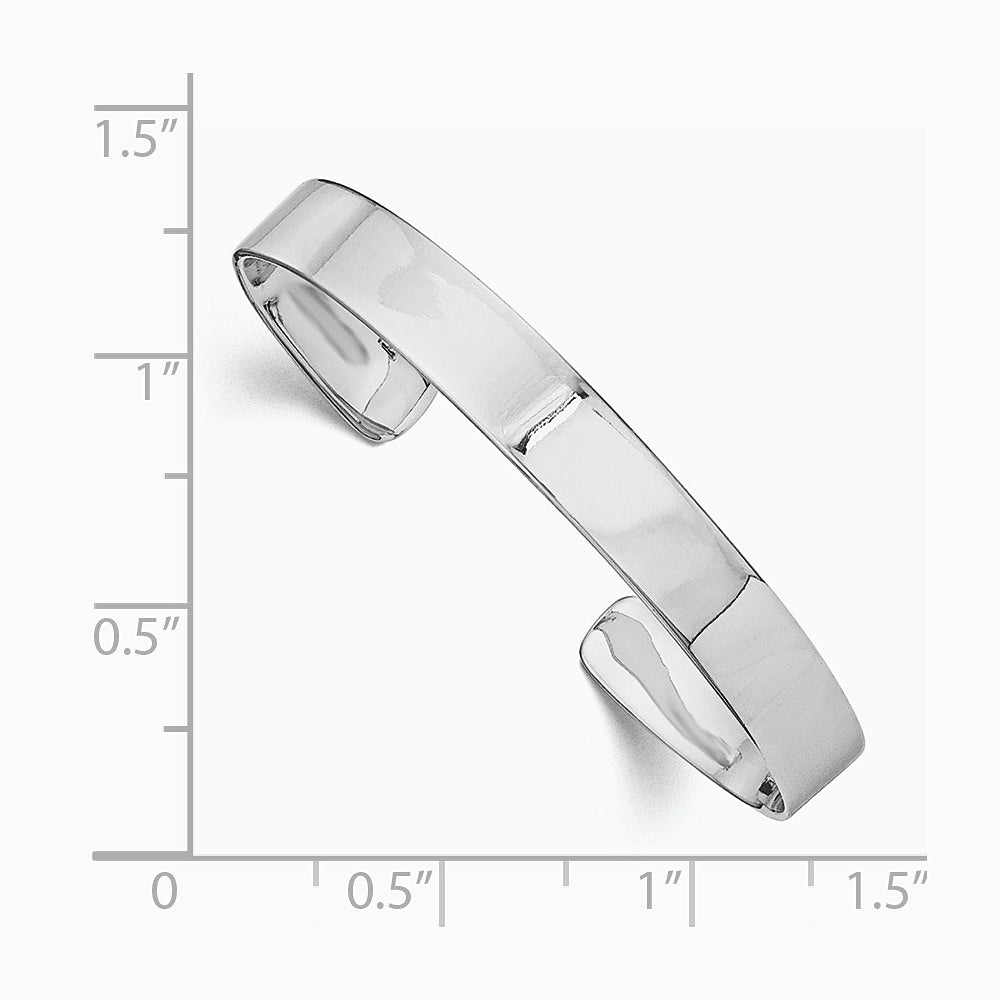 Sterling Silver Rhodium-plated Polished 6mm Children's Cuff Bangle - Product Photo