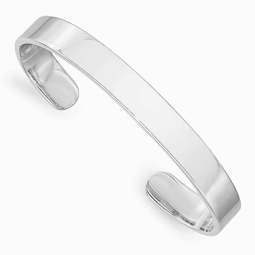Sterling Silver Rhodium-plated Polished 6mm Children's Cuff Bangle - Product Photo