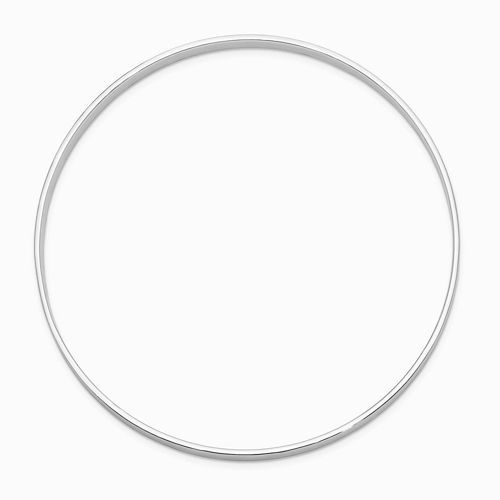 Sterling Silver Rhodium-plated 4.00mm Satin Slip-on Bangle - Product Photo