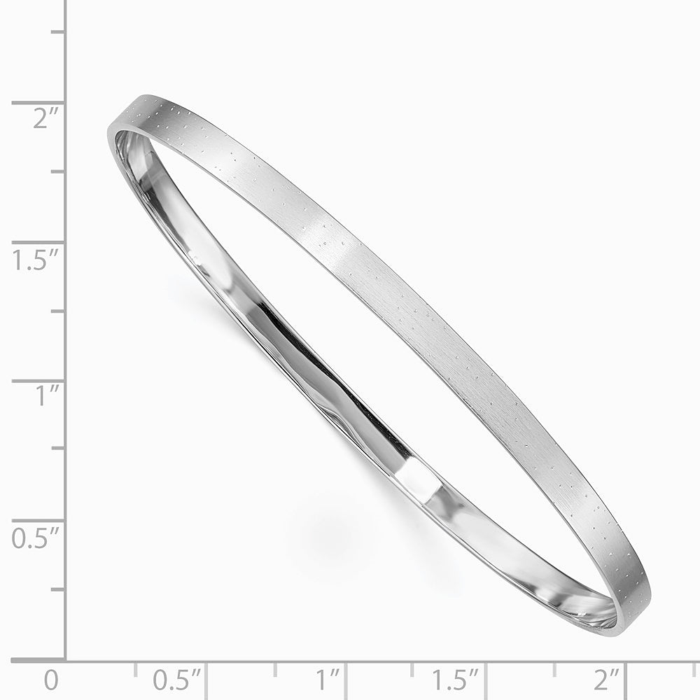Sterling Silver Rhodium-plated 4.00mm Satin Slip-on Bangle - Product Photo