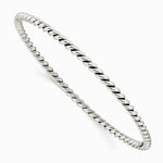Sterling Silver Antiqued 3mm Twisted Slip-on Bangle - Product Photo